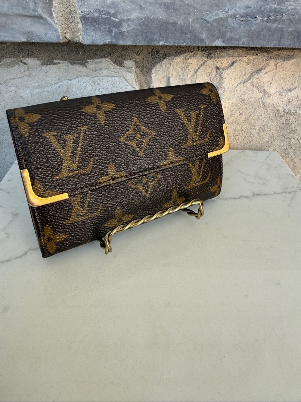 Authentic Louis Vuitton classic  Monogram Porte Monnaie Trésor Wallet